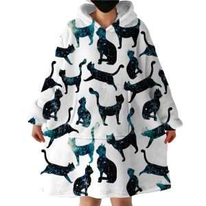 Cat Shadows Hoodie Wearable Blanket WB0105