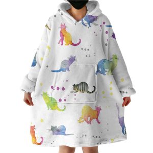 Cat Shadows Hoodie Wearable Blanket WB0406