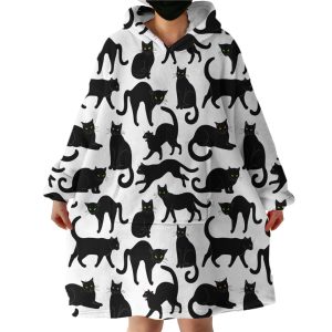Cat Shadows Hoodie Wearable Blanket WB1529