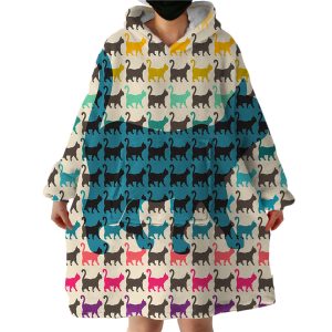 Cat Shapes Hoodie Wearable Blanket WB1867