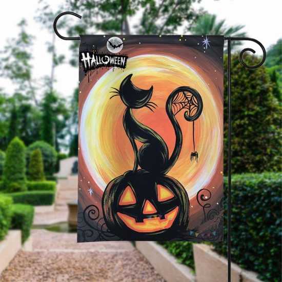 Cat Spider Halloween Personalized Garden Flag House Flag Double Sided Home Design Outdoor Porch