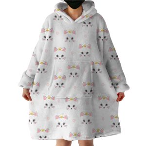 Cat Themed Hoodie Wearable Blanket WB1331