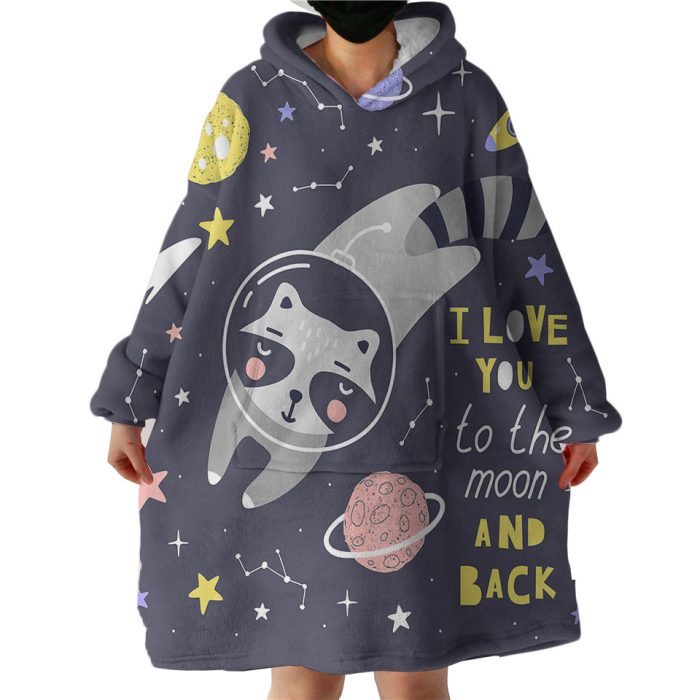 Cat To The Moon Hoodie Wearable Blanket WB0791