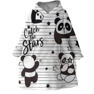 Catch The Star Panda Hoodie Wearable Blanket WB1780 1