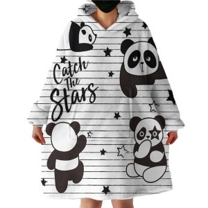 Catch The Star Panda Hoodie Wearable Blanket WB1780