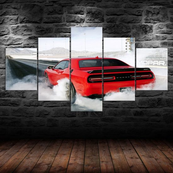 Challenger Dodge Muscle Car Canvas 5 Piece Five Panel Print Modern Wall Art Poster Wall Art Decor 1