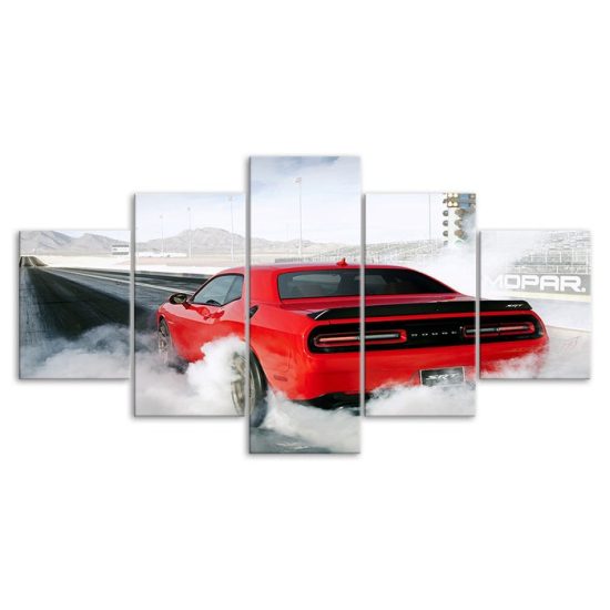 Challenger Dodge Muscle Car Canvas 5 Piece Five Panel Print Modern Wall Art Poster Wall Art Decor 3 1