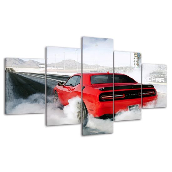 Challenger Dodge Muscle Car Canvas 5 Piece Five Panel Print Modern Wall Art Poster Wall Art Decor 4 1