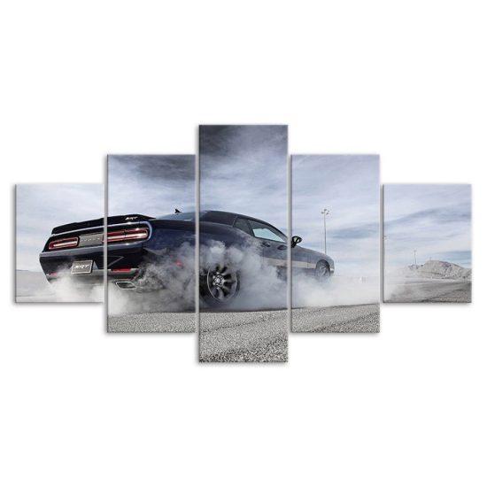 Challenger Muscle Car Canvas 5 Piece Five Panel Print Modern Wall Art Poster Wall Art Decor 3 1