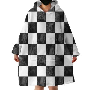Checked Patterns Hoodie Wearable Blanket WB1666