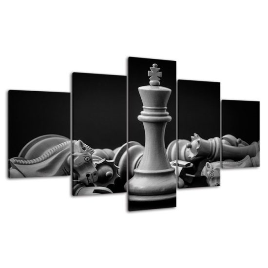 Chess Game Canvas 5 Piece Five Panel Wall Print Modern Art Poster Wall Art Decor 4