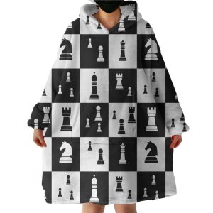 Chess Pieces Hoodie Wearable Blanket WB0745