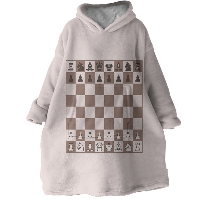 Chessboard Hoodie Wearable Blanket WB0855 1