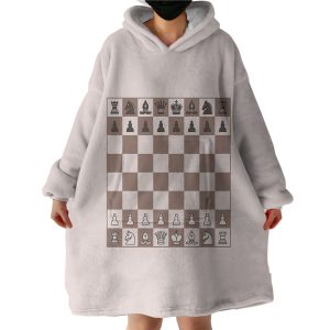 Chessboard Hoodie Wearable Blanket WB0855