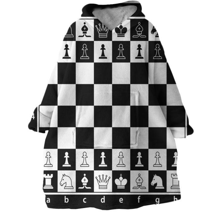 Chessboard Hoodie Wearable Blanket WB1983 1