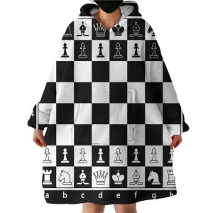 Chessboard Hoodie Wearable Blanket WB1983