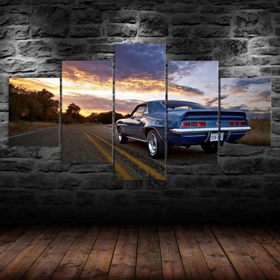 Chevrolet Camaro Classic Muscle Car Canvas 5 Piece Five Panel Print Modern Wall Art Poster Wall Art Decor 1