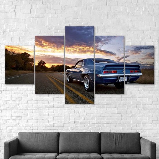 Chevrolet Camaro Classic Muscle Car Canvas 5 Piece Five Panel Print Modern Wall Art Poster Wall Art Decor 2