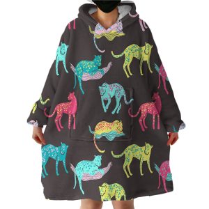 Chic Leopard Hoodie Wearable Blanket WB1774
