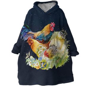 Chicken Garden Hoodie Wearable Blanket WB1729 1