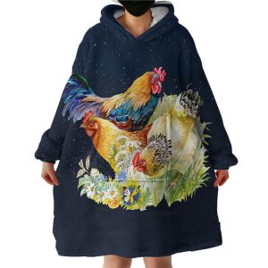 Chicken Garden Hoodie Wearable Blanket WB1729
