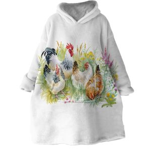 Chicken Garden Hoodie Wearable Blanket WB1988 1