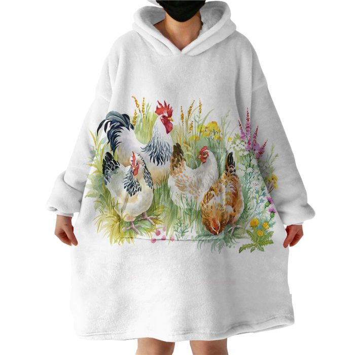 Chicken Garden Hoodie Wearable Blanket WB1988