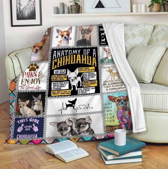 Chihuahua Blanket - Sherpa Blanket Fleece Blanket Birthday Gift Dog Blanket