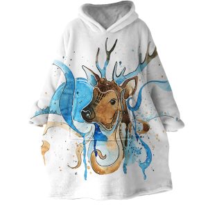 Chill Reindeer Hoodie Wearable Blanket WB1919 1