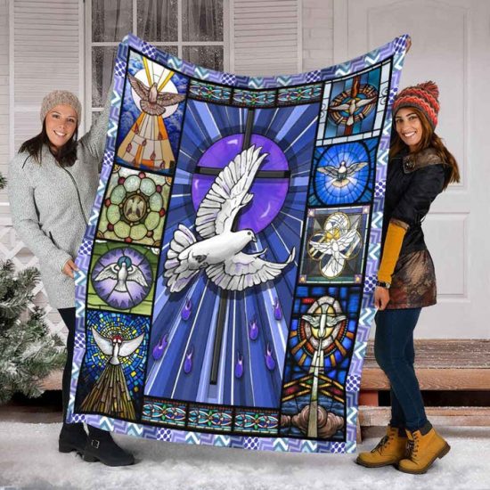 Christian Dove Personalized Blanket Sherpa Blanket Fleece Blanket Birthday Gift Anniversary Gift 1
