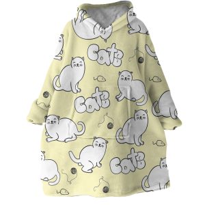 Chubby Cats Hoodie Wearable Blanket WB1687 1