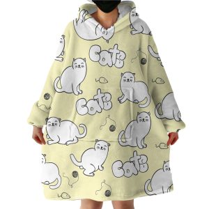 Chubby Cats Hoodie Wearable Blanket WB1687