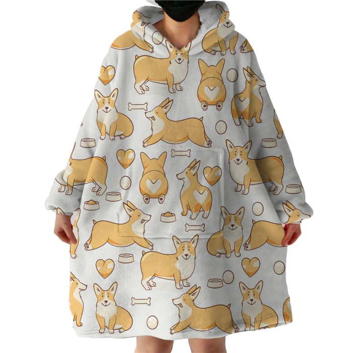 Chubby Corgi Hoodie Wearable Blanket WB0051