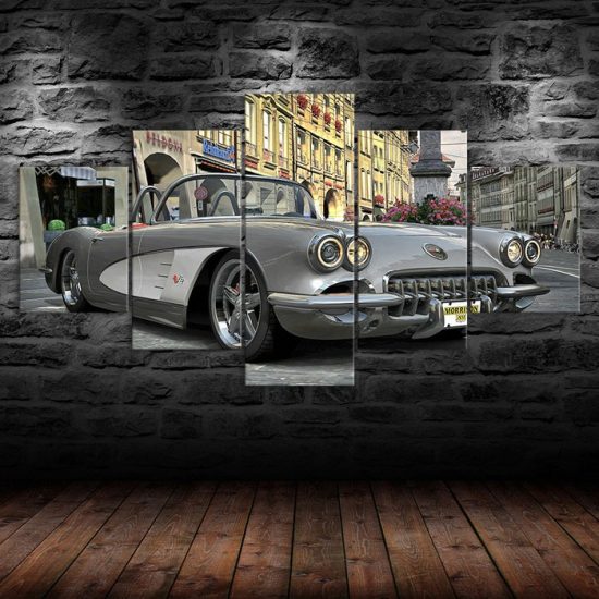 Classic Chevrolet Corvette Car Canvas 5 Piece Five Panel Print Modern Wall Art Poster Wall Art Decor 1 1