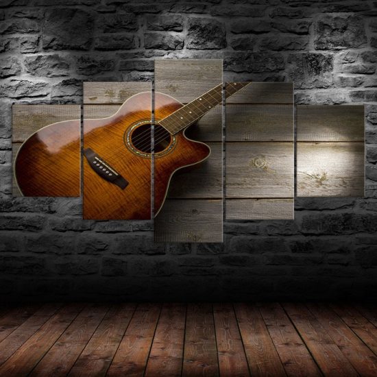 Classic Guitar Music Instrument 5 Piece Five Panel Wall Canvas Print Modern Art Poster Wall Art Decor 1