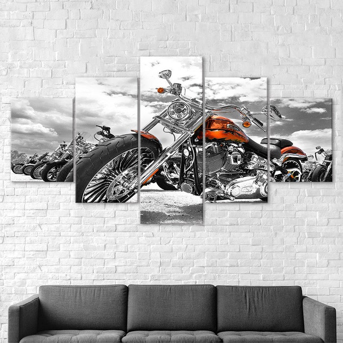 Classic-Motorcycle-Canvas-5-Piece-Five-Panel-Print-Modern-Wall-Art-Poster-Wall-Art-Decor-2 Classic Motorcycle Canvas 5 Piece Five Panel Print Modern Wall Art Poster Wall Art Decor 2