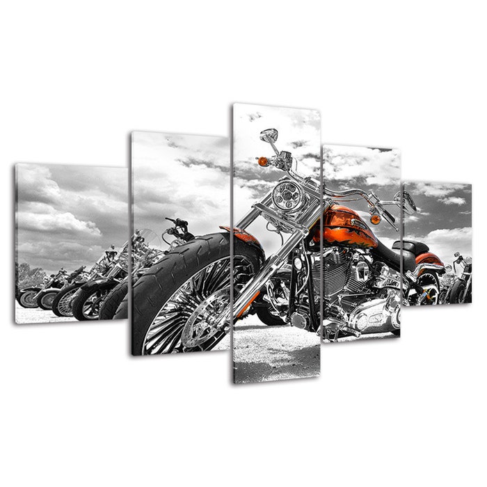 Classic-Motorcycle-Canvas-5-Piece-Five-Panel-Print-Modern-Wall-Art-Poster-Wall-Art-Decor-4 Classic Motorcycle Canvas 5 Piece Five Panel Print Modern Wall Art Poster Wall Art Decor 4