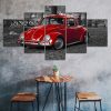 Classic Red Car Canvas 5 Piece Five Panel Print Modern Wall Art Poster Wall Art Decor