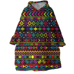 Color Sticks Hoodie Wearable Blanket WB1767 1