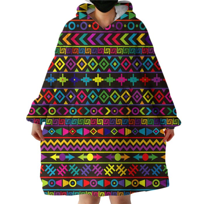 Color Sticks Hoodie Wearable Blanket WB1767