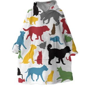 Colored Animal Shapes Hoodie Wearable Blanket WB0417 1