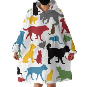 Colored Animal Shapes Hoodie Wearable Blanket WB0417