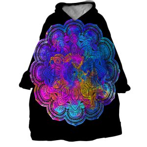 Colored Mandala Hoodie Wearable Blanket WB1644 1