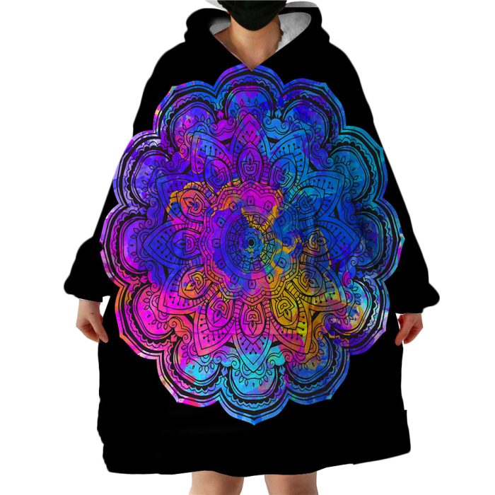 Colored Mandala Hoodie Wearable Blanket WB1644