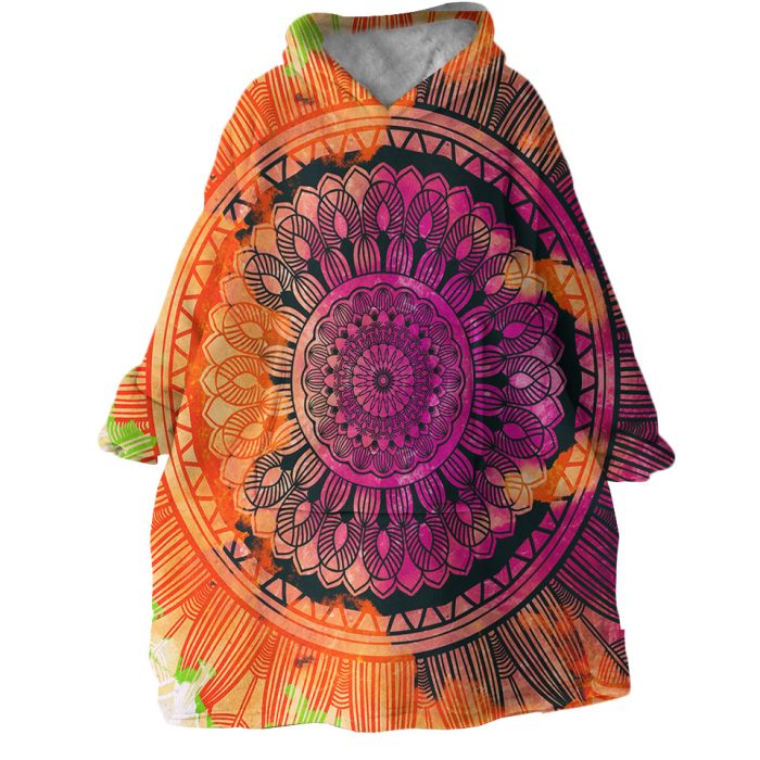 Colored Mandala Hoodie Wearable Blanket WB1850 1