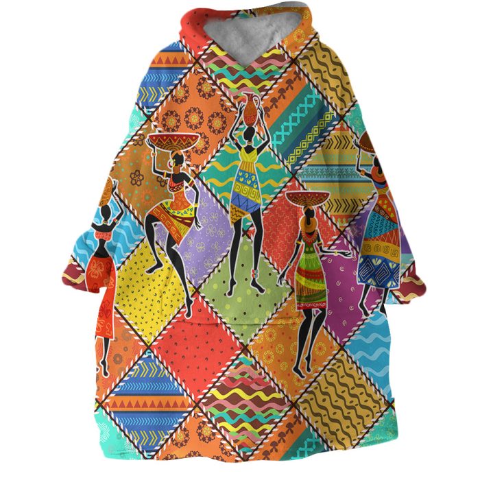 Colorful African Hoodie Wearable Blanket WB1941 1