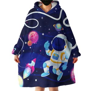 Colorful Astronaut Hoodie Wearable Blanket WB0838