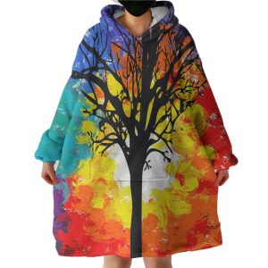 Colorful Big Tree Full Screen Hoodie Wearable Blanket WB0348