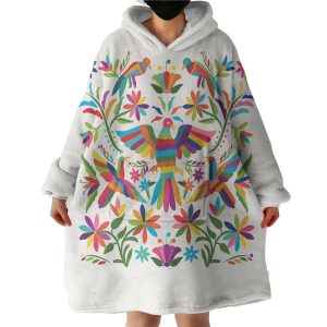 Colorful Bird Art Hoodie Wearable Blanket WB0587