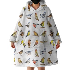 Colorful Bird Collection Hoodie Wearable Blanket WB0657